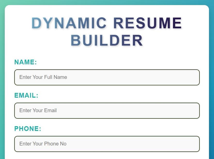 Dynamic Resume Builder